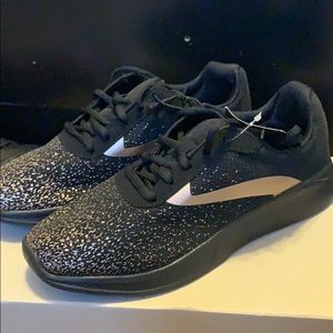 Brand new black and gold memory foam sneakers
